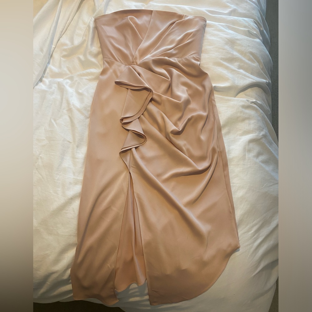 C/MEO Collective strapless champagne dress L